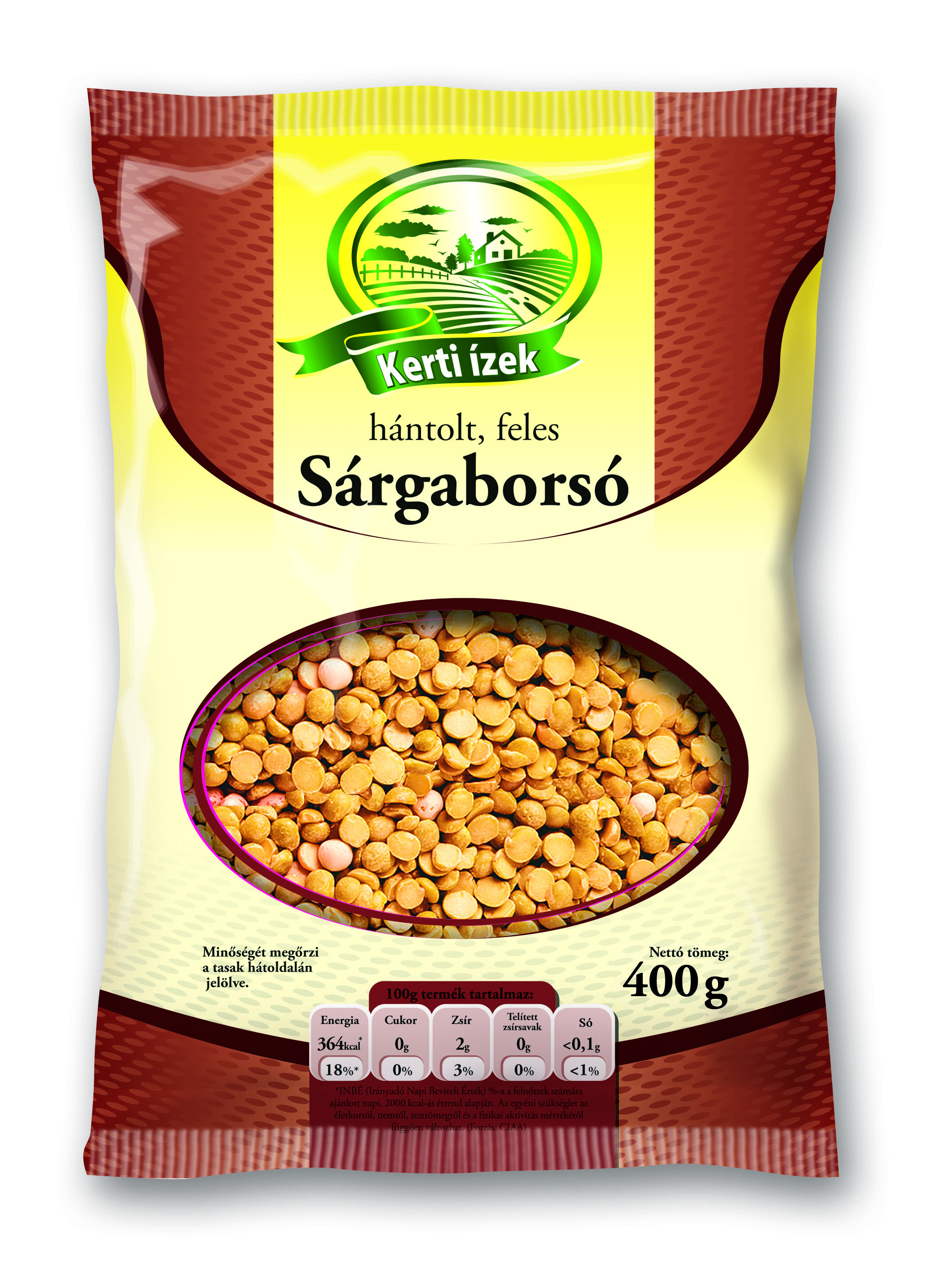 Kerti ízek hántolt feles sárgaborsó 400g